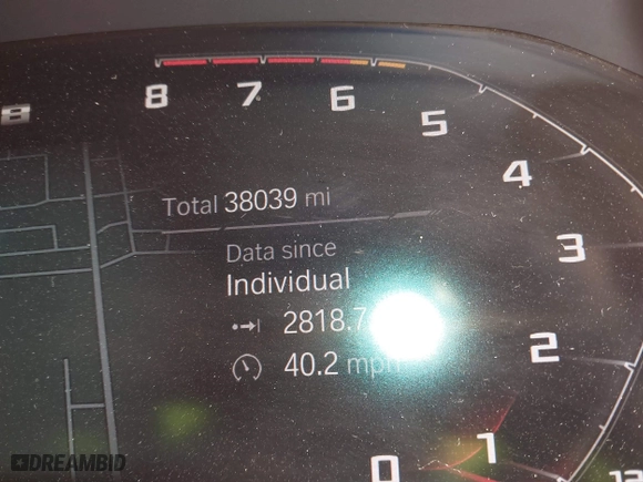 2020 BMW M8 with VIN WBSGV0C06LCD99264, listed as a IAAI auction lot 40276722 with 38,039 mi miles. Bid and sale history available at carsss.com. Image 7.