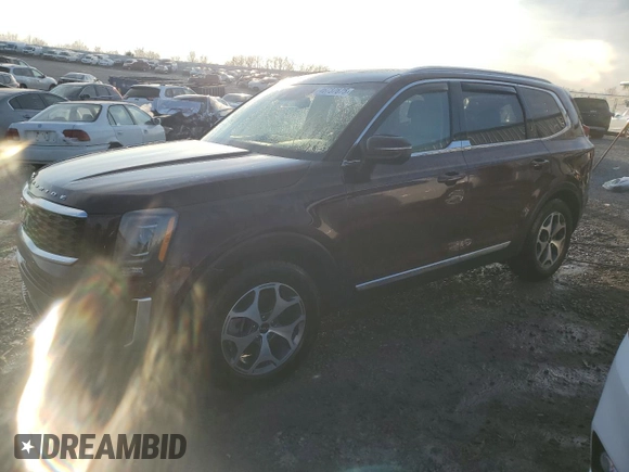 2022 Kia Telluride EX with VIN 5XYP3DHC8NG315075, listed as a Copart auction lot 46737675 with 34,048 mi miles and Salvage Title. Bid and sale history available at carsss.com. Image 1.
