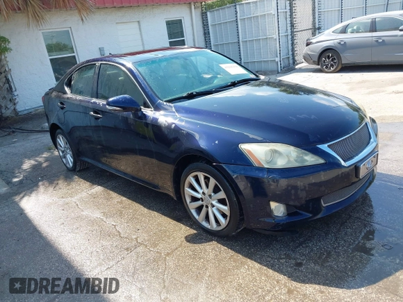 2009 Lexus IS 250 with VIN JTHCK262592029148, listed as a IAAI auction lot 42296938 with 230,863 mi miles and . Bid and sale history available at DreamBid. Image 1.