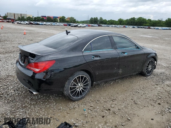 2015 Mercedes-Benz CLA 250 with VIN WDDSJ4GB2FN190079, listed as a Copart auction lot 58559595 with 71,711 mi miles and Salvage title. Bid and sale history available at DreamBid. Image 3.