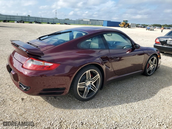 2007 Porsche 911 Turbo with VIN WP0AD29977S785167, listed as a Copart auction lot 73803074 with 18,960 mi miles and Salvage Title. Bid and sale history available at carsss.com. Image 3.