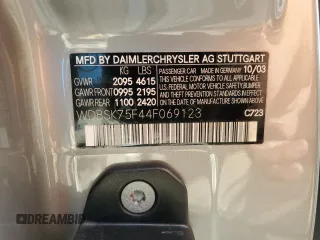 2004 Mercedes-Benz SL 500 with VIN WDBSK75F44F069123, listed as a Copart auction lot 51413095 with Not provided miles and Non repairable. Bid and sale history available at DreamBid. Image 13.