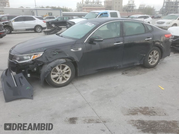 2016 Kia Optima LX with VIN 5XXGT4L36GG041728, listed as a Copart auction lot 50173395 with 153,485 mi miles and Salvage Title. Bid and sale history available at carsss.com. Image 1.