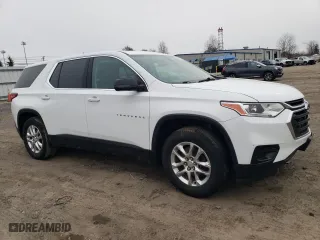 2021 Chevrolet Traverse LS with VIN 1GNEVFKW2MJ179547, listed as a Copart auction lot 45479365 with 43,459 mi miles and Salvage Title. Bid and sale history available at carsss.com. Image 4.