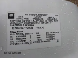 2007 Cadillac Escalade z VIN 1GYFK63837R139628, wystawiony jako IAAI lot #41108201 z przebiegiem 243 847 mil mil oraz . Historia ofert i sprzedaży dostępna na DreamBid. Obrazek 9.