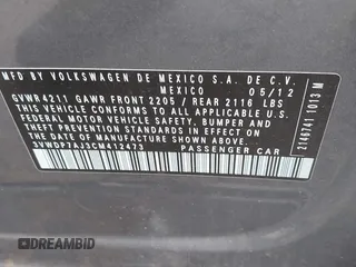 2012 Volkswagen Jetta SE с VIN 3VWDP7AJ3CM412473, выставлен на аукционе IAAI как лот 42440557 с пробегом Не указан миль и . История ставок и продаж доступна на DreamBid. Изображение 9.