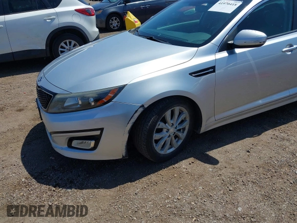 2015 Kia Optima EX with VIN 5XXGN4A73FG436223, listed as a IAAI auction lot 41970418 with 174,002 mi miles. Bid and sale history available at carsss.com. Image 6.