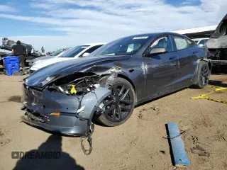 2023 Tesla Model S Plaid with VIN 5YJSA1E64PF499373, listed as a Copart auction lot 78744674 with Not provided miles and Salvage title. Bid and sale history available at DreamBid. Image 1.