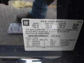 2016 Chevrolet Tahoe LS with VIN 1GNSCAEC3GR360014, listed as a IAAI auction lot 41218354 with 1 mi miles. Bid and sale history available at carsss.com. Image 9.