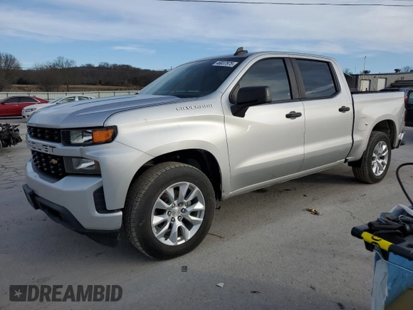 2020 Chevrolet Silverado 1500 Custom with VIN 3GCPWBEK6LG135650, listed as a Copart auction lot 46837975 with 42,063 mi miles and Salvage Title. Bid and sale history available at carsss.com. Image 1.