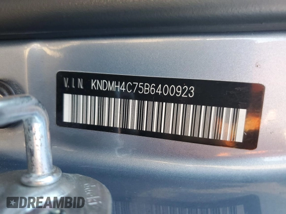 2011 Kia Sedona EX with VIN KNDMH4C75B6400923, listed as a Copart auction lot 75855444 with 76,205 mi miles and Salvage Title. Bid and sale history available at carsss.com. Image 13.