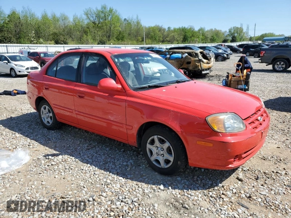 2005 Hyundai Accent GLS with VIN KMHCG45C15U592443, listed as a Copart auction lot 52291025 with 142,263 mi miles and Salvage Title. Bid and sale history available at carsss.com. Image 4.