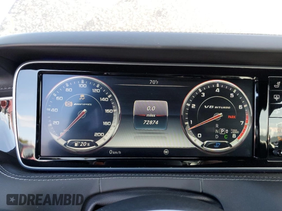 2016 Mercedes-Benz S 63 AMG with VIN WDDXJ7JBXGA012509, listed as a Copart auction lot 78698304 with 72,874 mi miles and Salvage Title. Bid and sale history available at DreamBid. Image 9.