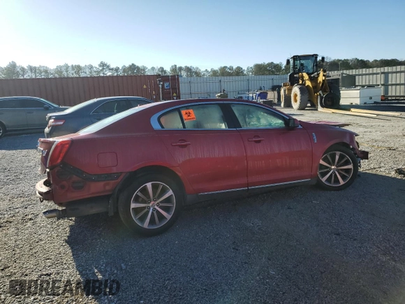 2009 Lincoln MKS with VIN 1LNHM94R09G605527, listed as a Copart auction lot 43192705 with 0 mi miles and Salvage Title. Bid and sale history available at carsss.com. Image 3.