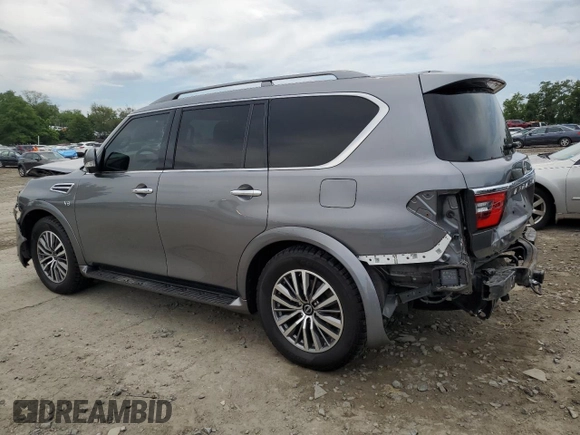 2021 Nissan Armada SL with VIN JN8AY2BA9M9372649, listed as a Copart auction lot 63675084 with 76,450 mi miles and Salvage Title. Bid and sale history available at carsss.com. Image 2.