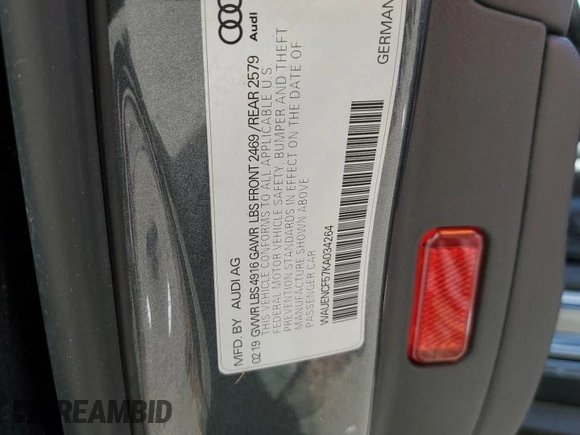2019 Audi A5 Sportback Premium Plus с VIN WAUENCF57KA034264, выставлен на аукционе Copart как лот 55860055 с пробегом 24 803 миль миль и Списание • Salvage title. История ставок и продаж доступна на DreamBid. Изображение 12.