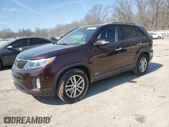 2014 Kia Sorento LX with VIN 5XYKTDA79EG501490, listed as a Copart auction lot 48821225 with 85,941 mi miles and Clean Title. Bid and sale history available at carsss.com. Image 1.