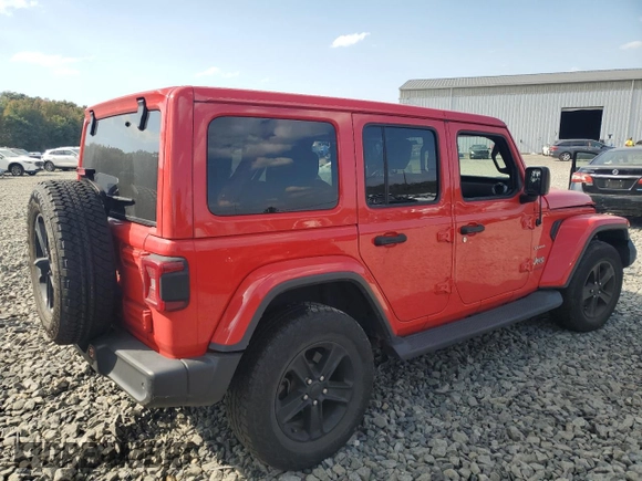 2021 Jeep Wrangler Unlimited Sahara z VIN 1C4HJXEGXMW631033, wystawiony jako Copart lot #75080754 z przebiegiem 52 857 mil mil oraz Szkoda całkowita • Salvage title. Historia ofert i sprzedaży dostępna na DreamBid. Obrazek 3.