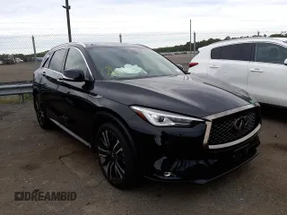 2021 Infiniti QX50 LUXE with VIN 3PCAJ5BB5MF116881, listed as a Copart auction lot 48770602 with 4,184 mi miles. Bid and sale history available at carsss.com. Image 1.