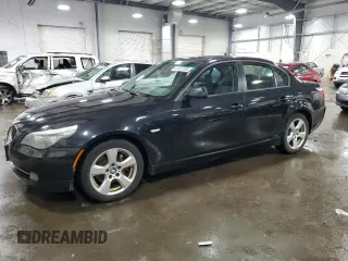 2008 BMW 5 Series 535xi with VIN WBANV935X8CW55292, listed as a Copart auction lot 47441195 with 141,876 mi miles and Salvage Title. Bid and sale history available at carsss.com. Image 1.
