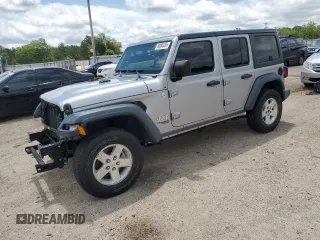 2018 Jeep Wrangler Unlimited Sport S with VIN 1C4HJXDG2JW136211, listed as a Copart auction lot 60080455 with 66,107 mi miles and Salvage title. Bid and sale history available at DreamBid. Image 1.