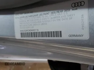 2016 Audi A7 3.0 Prestige with VIN WAU2GAFC8GN002116, listed as a Copart auction lot 40083493 with 75,804 mi miles. Bid and sale history available at carsss.com. Image 12.