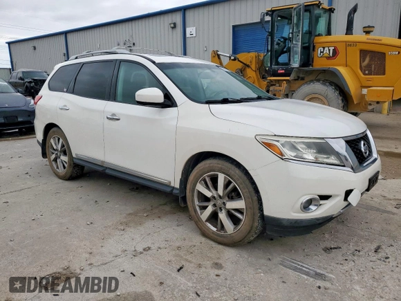 2013 Nissan Pathfinder Platinum with VIN 5N1AR2MM1DC645629, listed as a Copart auction lot 58501165 with 172,776 mi miles and Clean title. Bid and sale history available at DreamBid. Image 4.