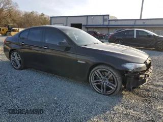 2015 BMW 5 Series 535i with VIN WBA5B1C50FD918875, listed as a Copart auction lot 43802075 with 106,283 mi miles and Salvage Title. Bid and sale history available at carsss.com. Image 4.