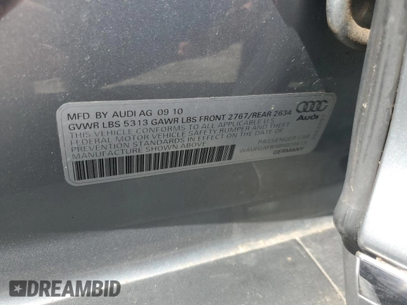 2011 Audi A6 Premium Plus with VIN WAUFGAFB9BN024613, listed as a Copart auction lot 67762414 with Not provided miles and Salvage title. Bid and sale history available at DreamBid. Image 13.