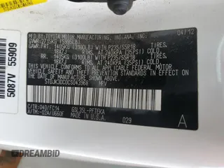 2012 Toyota Sienna LE with VIN 5TDJK3DC0CS043968, listed as a Copart auction lot 72185614 with 166,194 mi miles and Salvage Title. Bid and sale history available at carsss.com. Image 13.