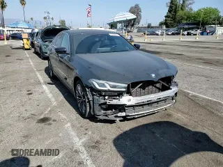 2023 BMW 5 Series 530i with VIN WBA53BH05PCM01563, listed as a Copart auction lot 55525515 with 23,371 mi miles and Salvage title. Bid and sale history available at DreamBid. Image 14.