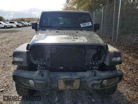 2022 Jeep Wrangler Unlimited Willys with VIN 1C4HJXDG5NW103726, listed as a Copart auction lot 75965134 with 21,536 mi miles and Salvage Title. Bid and sale history available at DreamBid. Image 5.
