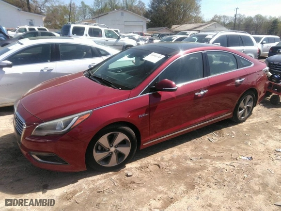 2016 Hyundai Sonata Hybrid Limited with VIN KMHE34L14GA033737, listed as a IAAI auction lot 41941249 with 136,506 mi miles. Bid and sale history available at carsss.com. Image 2.