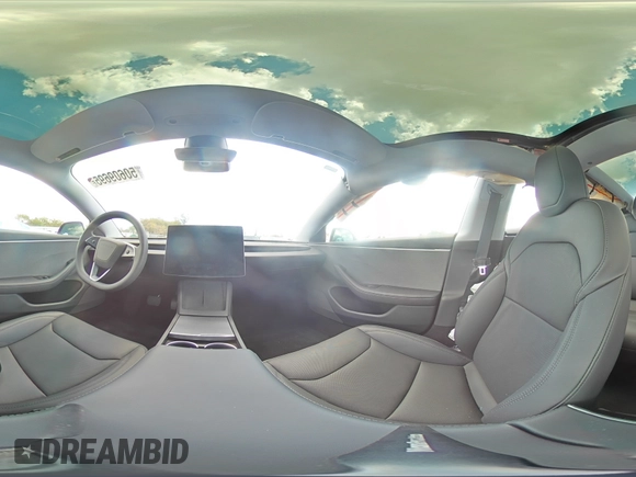 2025 Tesla Model 3 Long Range with VIN 5YJ3E1EA1SF938356, listed as a Copart auction lot 50609695 with 807 mi miles and Salvage Title. Bid and sale history available at DreamBid. Image 14.