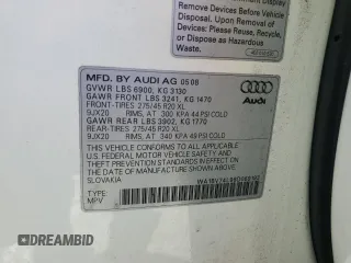 2008 Audi Q7 4.2L Premium with VIN WA1BV74L98D069193, listed as a Copart auction lot 68079534 with 146,584 mi miles and Salvage Title. Bid and sale history available at carsss.com. Image 13.