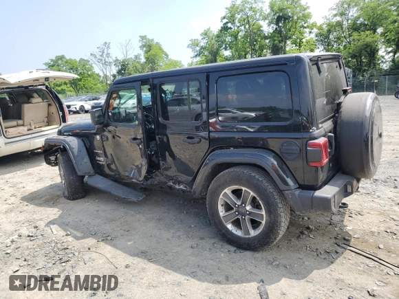 2019 Jeep Wrangler Unlimited Sahara with VIN 1C4HJXEN5KW523978, listed as a Copart auction lot 60188735 with 21,937 mi miles and Salvage title. Bid and sale history available at DreamBid. Image 2.