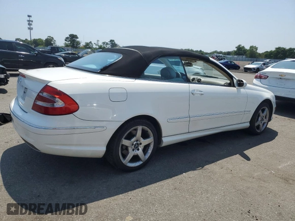 2005 Mercedes-Benz CLK 500 with VIN WDBTK75G35T037649, listed as a Copart auction lot 66212825 with 107,716 mi miles and Salvage title. Bid and sale history available at DreamBid. Image 3.