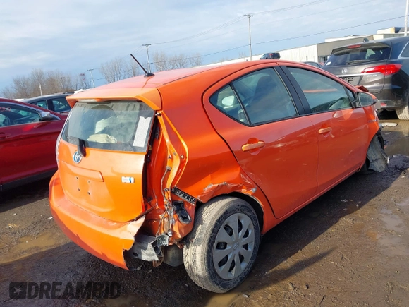 2012 Toyota Prius One with VIN JTDKDTB38C1003880, listed as a IAAI auction lot 41721852 with 212,721 mi miles. Bid and sale history available at carsss.com. Image 4.