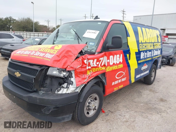 2023 Chevrolet Express Cargo with VIN 1GCWGAFP3P1219054, listed as a IAAI auction lot 41615581 with 36,622 mi miles and . Bid and sale history available at DreamBid. Image 17.