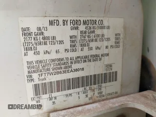 2014 Ford F-250 XL with VIN 1FT7W2B63EEA38018, listed as a IAAI auction lot 42029169 with 135,582 mi miles and . Bid and sale history available at DreamBid. Image 9.