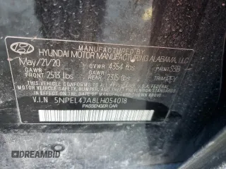 2020 Hyundai Sonata SEL z VIN 5NPEL4JA8LH054018, wystawiony jako Copart lot #46844565 z przebiegiem 44 712 mil mil oraz Szkoda całkowita • Salvage title. Historia ofert i sprzedaży dostępna na DreamBid. Obrazek 12.