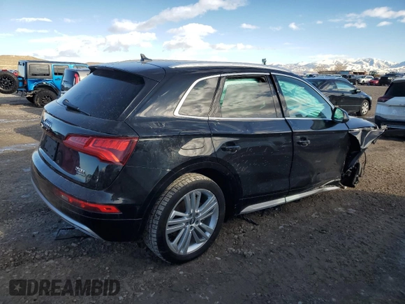 2018 Audi Q5 Premium Plus with VIN WA1BNAFY5J2076813, listed as a Copart auction lot 87555425 with 0 mi miles and Salvage Title. Bid and sale history available at carsss.com. Image 3.