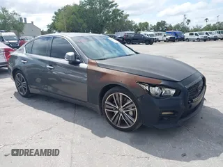 2015 Infiniti Q50 Premium with VIN JN1BV7AP8FM352195, listed as a IAAI auction lot 41968813 with 146,542 mi miles. Bid and sale history available at carsss.com. Image 1.