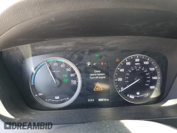 2016 Hyundai Sonata Hybrid SE with VIN KMHE24L18GA042198, listed as a Copart auction lot 61177343 with 95,810 mi miles. Bid and sale history available at carsss.com. Image 9.