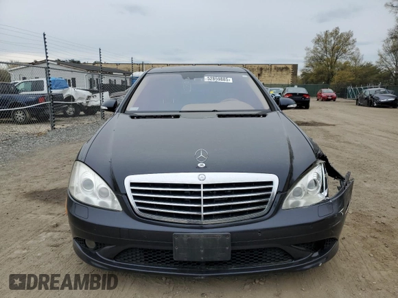2008 Mercedes-Benz S-Class 5.5L V8 with VIN WDDNG86X88A185673, listed as a Copart auction lot 52859885 with 159,293 mi miles and Salvage Title. Bid and sale history available at carsss.com. Image 5.