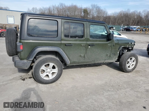 2022 Jeep Wrangler Unlimited Sport S with VIN 1C4HJXDG2NW151250, listed as a Copart auction lot 46073145 with 46,531 mi miles and Salvage Title. Bid and sale history available at carsss.com. Image 3.