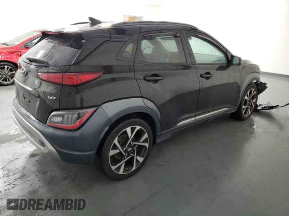 2022 Hyundai Kona Limited with VIN KM8K53A36NU777394, listed as a Copart auction lot 43245415 with 91,862 mi miles and Clean Title. Bid and sale history available at carsss.com. Image 3.
