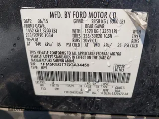 2016 Ford Explorer Sport z VIN 1FM5K8GT7GGA34450, wystawiony jako IAAI lot #41971515 z przebiegiem 197 837 mil mil oraz . Historia ofert i sprzedaży dostępna na DreamBid. Obrazek 9.