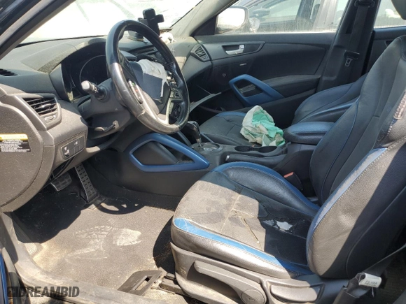 2014 Hyundai Veloster Turbo with VIN KMHTC6AE1EU198844, listed as a Copart auction lot 61006894 with 155,379 mi miles and Salvage Title. Bid and sale history available at carsss.com. Image 7.