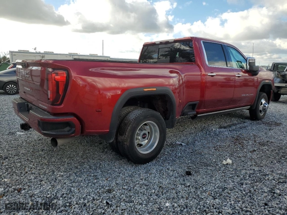 2022 GMC Sierra 3500HD Denali with VIN 1GT49WEY2NF137602, listed as a Copart auction lot 46927635 with 20,038 mi miles and Salvage Title. Bid and sale history available at carsss.com. Image 3.